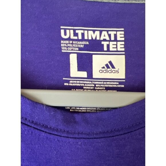 Unisex Purple Adidas Short Sleeve Sz L Climalite Short Sleeve Crewneck Tee - Picture 3 of 6